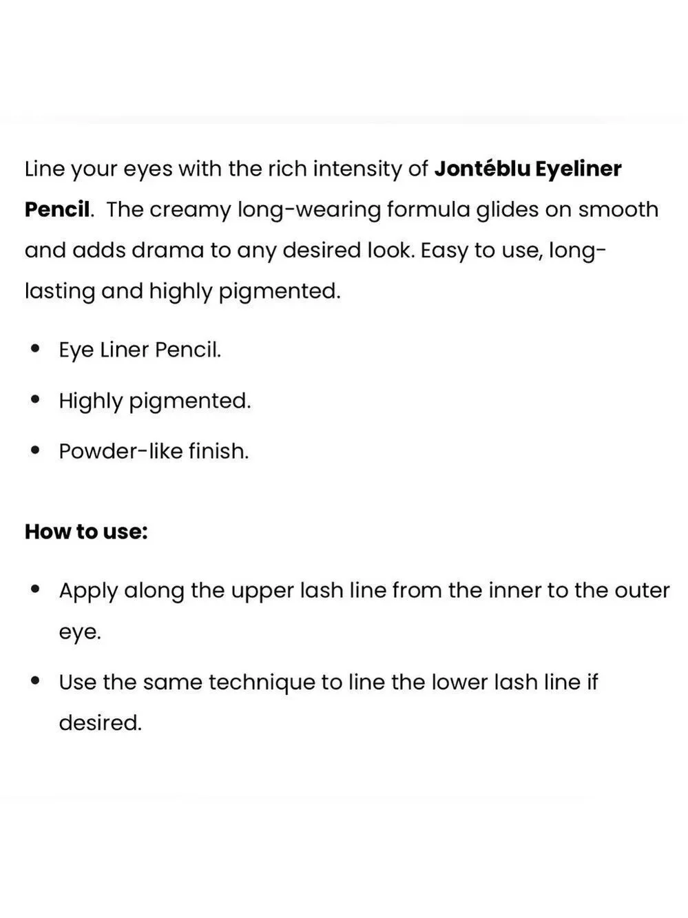Jonteblu Black Eyeliner Pencil 901